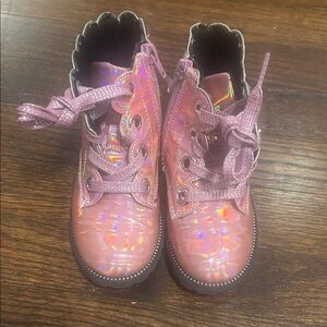 Maggie & Zoe Holographic Pink Kids Boots